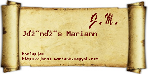 Jónás Mariann névjegykártya